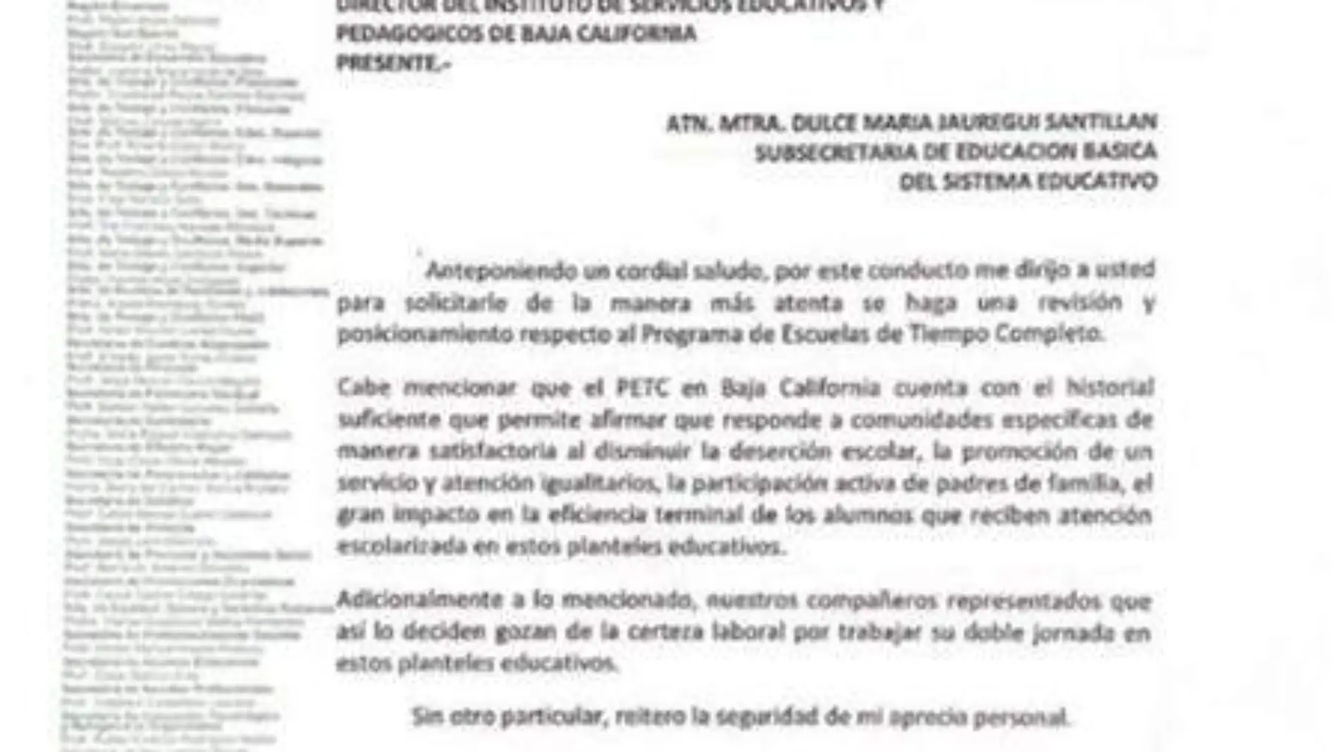 Pide sección 2 el SNTE se continúe con las escuelas de tiempo completo en BC